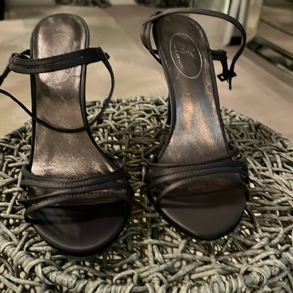 Joie de Nuit strappy gray heels - sample sale size 6.5 - Picture 1 of 4